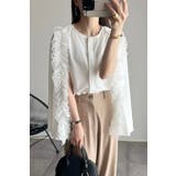 オーガンジードッキングケープブラウス×フロントスリットパンツセットアップ 77 … | BONJOUR SAGAN | 詳細画像16 