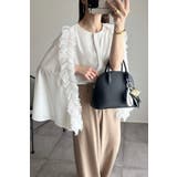 オーガンジードッキングケープブラウス×フロントスリットパンツセットアップ 77 … | BONJOUR SAGAN | 詳細画像18 