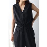 ウエストドロストノースリーブVネックオールインワン 77-003840 | BONJOUR SAGAN | 詳細画像14 