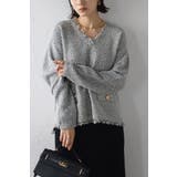 NAVY | Vネックサマーツイードプルオーバー 77-003863 | BONJOUR SAGAN