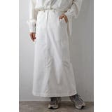 WHITE | ウエストドロストIラインスカート 77-003867 | BONJOUR SAGAN