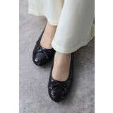 BLACK | スパンコールバレエシューズ 77-003871 | BONJOUR SAGAN