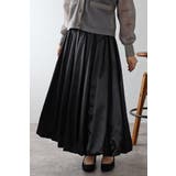 BLACK | サテンバルーンスカート 77-003880 | BONJOUR SAGAN