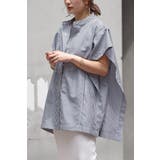 WHITE×NAVY | バンドカラースクエアポンチョシャツ  77-003892 | BONJOUR SAGAN