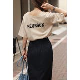 LIGHT-BEIGE | 前後2WAYロゴTシャツ 77-003895 | BONJOUR SAGAN