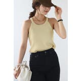LIGHT-BEIGE | カップ付きホルターネックラメニットタンク 77-003907 | BONJOUR SAGAN