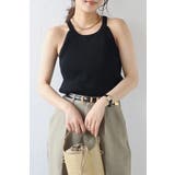 BLACK | カップ付きホルターネックラメニットタンク 77-003907 | BONJOUR SAGAN