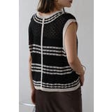 透かし編み配色ニットベスト 77-003911 | BONJOUR SAGAN | 詳細画像5 