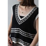 透かし編み配色ニットベスト 77-003911 | BONJOUR SAGAN | 詳細画像7 