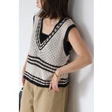 透かし編み配色ニットベスト 77-003911 | BONJOUR SAGAN | 詳細画像12 