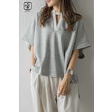 LIGHT-GRAY | 接触冷感 配色キーネックダンボールポンチョ 77-003948 | BONJOUR SAGAN