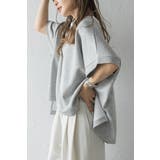 接触冷感 配色キーネックダンボールポンチョ 77-003948 | BONJOUR SAGAN | 詳細画像3 