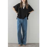 接触冷感 配色キーネックダンボールポンチョ 77-003948 | BONJOUR SAGAN | 詳細画像13 