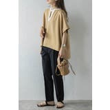 接触冷感 配色キーネックダンボールポンチョ 77-003948 | BONJOUR SAGAN | 詳細画像20 