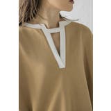 接触冷感 配色キーネックダンボールポンチョ 77-003948 | BONJOUR SAGAN | 詳細画像23 