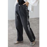 箔サイドラインデニムパンツ 77-003970 | BONJOUR SAGAN | 詳細画像1 