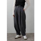 CHARCOAL-GRAY | twill curved slacks | BONJOUR SAGAN