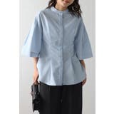 LIGHT-BLUE | リラクシーノーカラーウエストタックシャツ 77-004026 | BONJOUR SAGAN