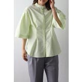 LIGHT-GREEN | リラクシーノーカラーウエストタックシャツ 77-004026 | BONJOUR SAGAN