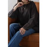 CHARCOAL-GRAY | シアークルーネックプルオーバーブラウス 77-004101 | BONJOUR SAGAN