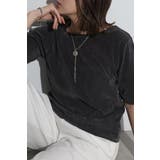 CHARCOAL-GRAY | ハーフスリーブベロアT 77-004107 | BONJOUR SAGAN