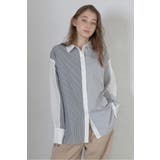 LIGHT-BLACK | multi stripe shirt | BONJOUR SAGAN