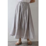 LIGHT-GRAY | ワッシャーサテンリラクシーギャザースカート 77-004135 | BONJOUR SAGAN