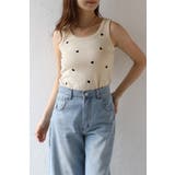 ECRU | ハート刺繍リブタンクトップ 77-004136 | BONJOUR SAGAN