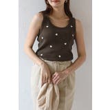 CHARCOAL-GRAY | ハート刺繍リブタンクトップ 77-004136 | BONJOUR SAGAN