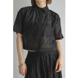 BLACK | sheer shiny shirt | BONJOUR SAGAN