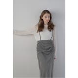 GRAY | shirring suspender skirt | BONJOUR SAGAN