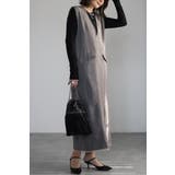 ライトツイルレイヤード風Vネックジャンスカ 77-004499 | BONJOUR SAGAN | 詳細画像14 