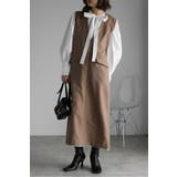 MOCHA | ライトツイルレイヤード風Vネックジャンスカ 77-004499 | BONJOUR SAGAN