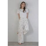 WHITE | flower print wide | BONJOUR SAGAN