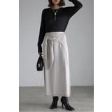 LIGHT-GRAY | レイヤード風ニットIラインスカート 77-004553 | BONJOUR SAGAN