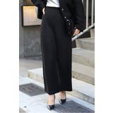 BLACK | ツイードIラインバックスリットスカート 77-004588 | BONJOUR SAGAN