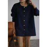 NAVY | ダイバーニット金釦カーディガン 88 003328 | BONJOUR SAGAN