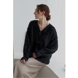 BLACK | shaggy knit cardigan / シャギーニットカーディガン | BONJOUR SAGAN