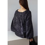 BLACK | 前後2WAYラメシャギークルーネックカーディガン 88-003687 | BONJOUR SAGAN