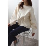 IVORY | Vガゼットスウェットライクニットプルオーバー 88-003689 | BONJOUR SAGAN