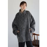 CHARCOAL-GRAY | shaggy middle coat | BONJOUR SAGAN