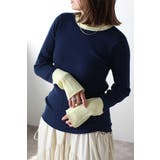 NAVY | 配色フィンガーホールリブニット 88-003886 | BONJOUR SAGAN