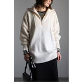 IVORY | ハイネックハーフジップニット 88-003887 | BONJOUR SAGAN