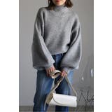 LIGHT-GRAY | ボトルネックワッフルニット 88-003905 | BONJOUR SAGAN