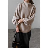 LIGHT-COCOA | ボトルネックワッフルニット 88-003905 | BONJOUR SAGAN