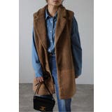 LIGHT-BROWN | シングルブレストボアベスト 88-003914 | BONJOUR SAGAN