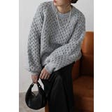 LIGHT-GRAY | ハニカムミックスボリュームニット 88-003925 | BONJOUR SAGAN