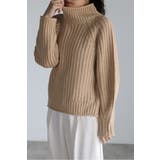BEIGE | ハイネック畔編みボリュームニット 88-003929 | BONJOUR SAGAN
