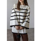 スリットスリーブボートネックボーダーニット | BONJOUR SAGAN | 詳細画像1 