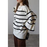 スリットスリーブボートネックボーダーニット | BONJOUR SAGAN | 詳細画像3 